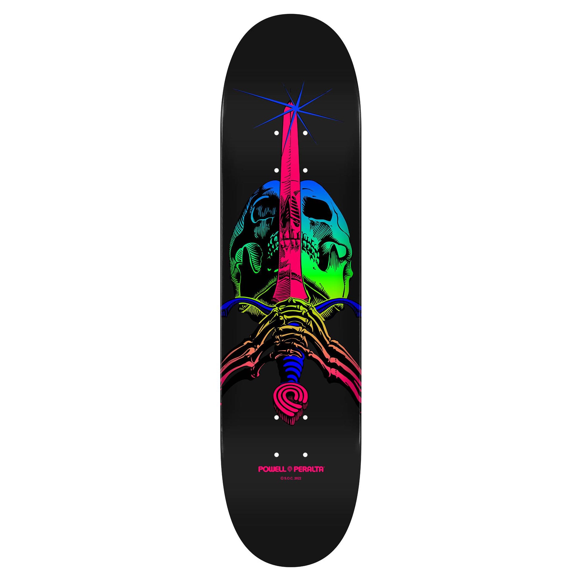 Tabla Skate Powell Peralta Skull & Sword Green Fade 8.25 + Lija
