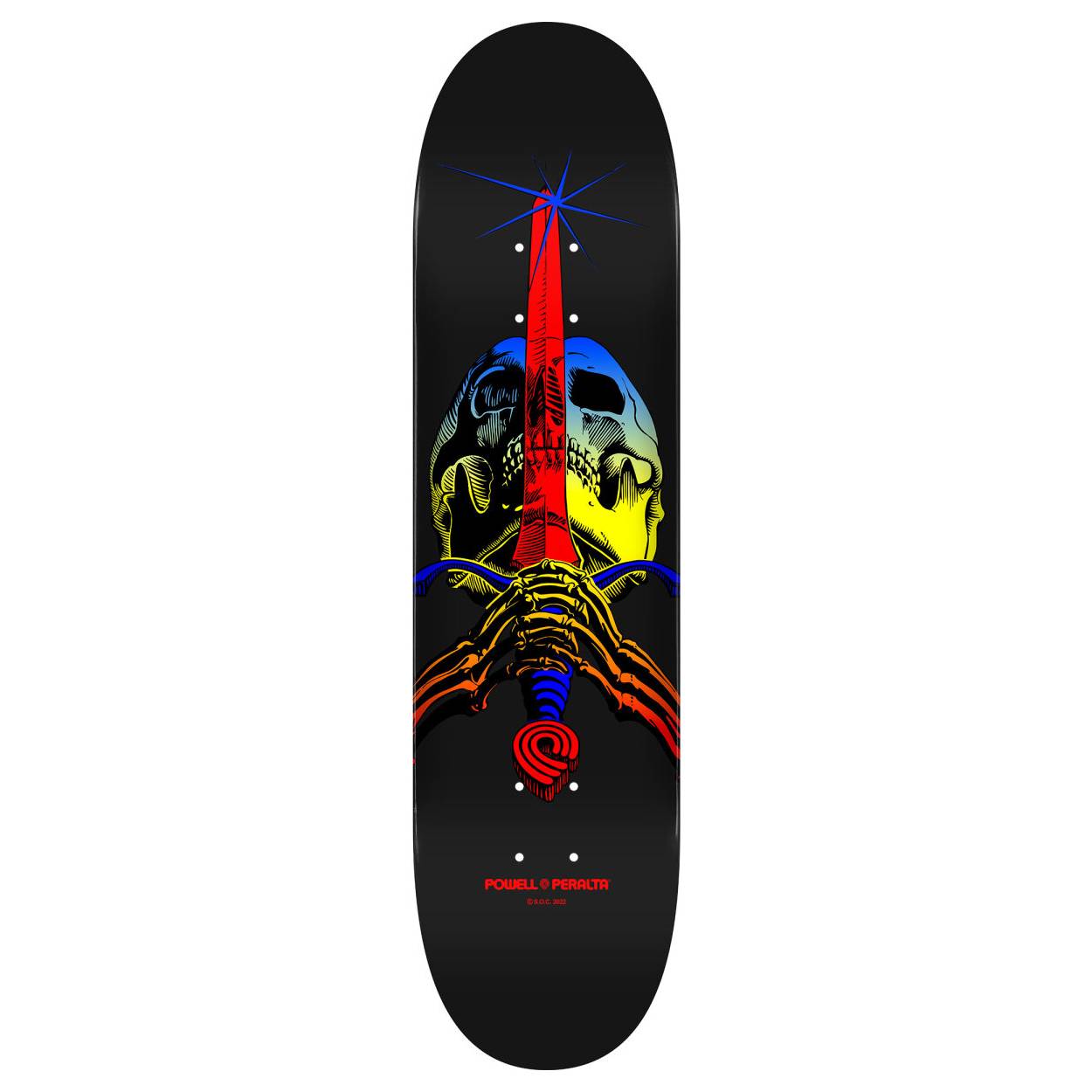 Tabla Skate Powell Peralta Skull & Sword Yellow Fade 9.0 + Lija