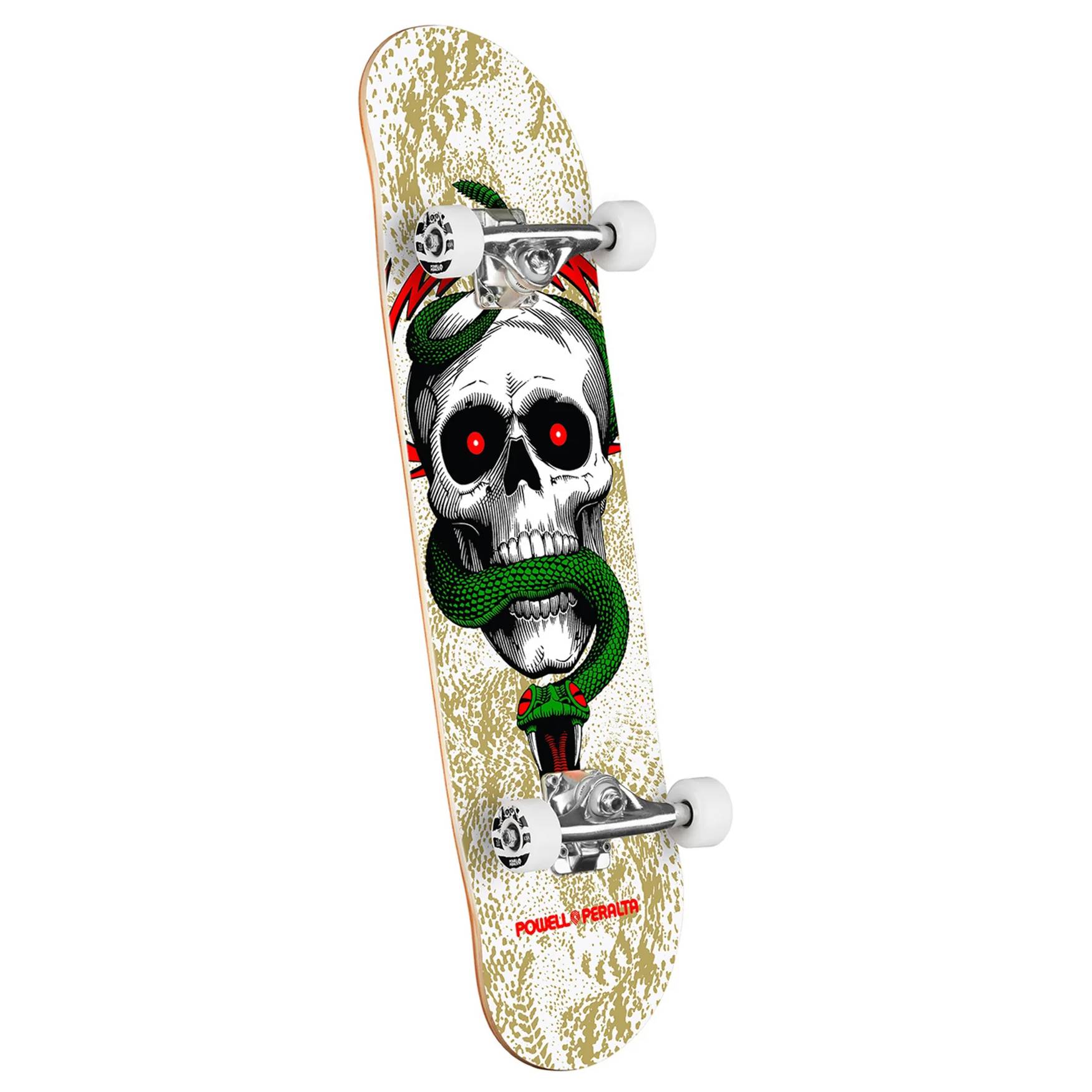 Tabla Skate Completa Powell Peralta Skull & Snake White Metallic Gold 7.75