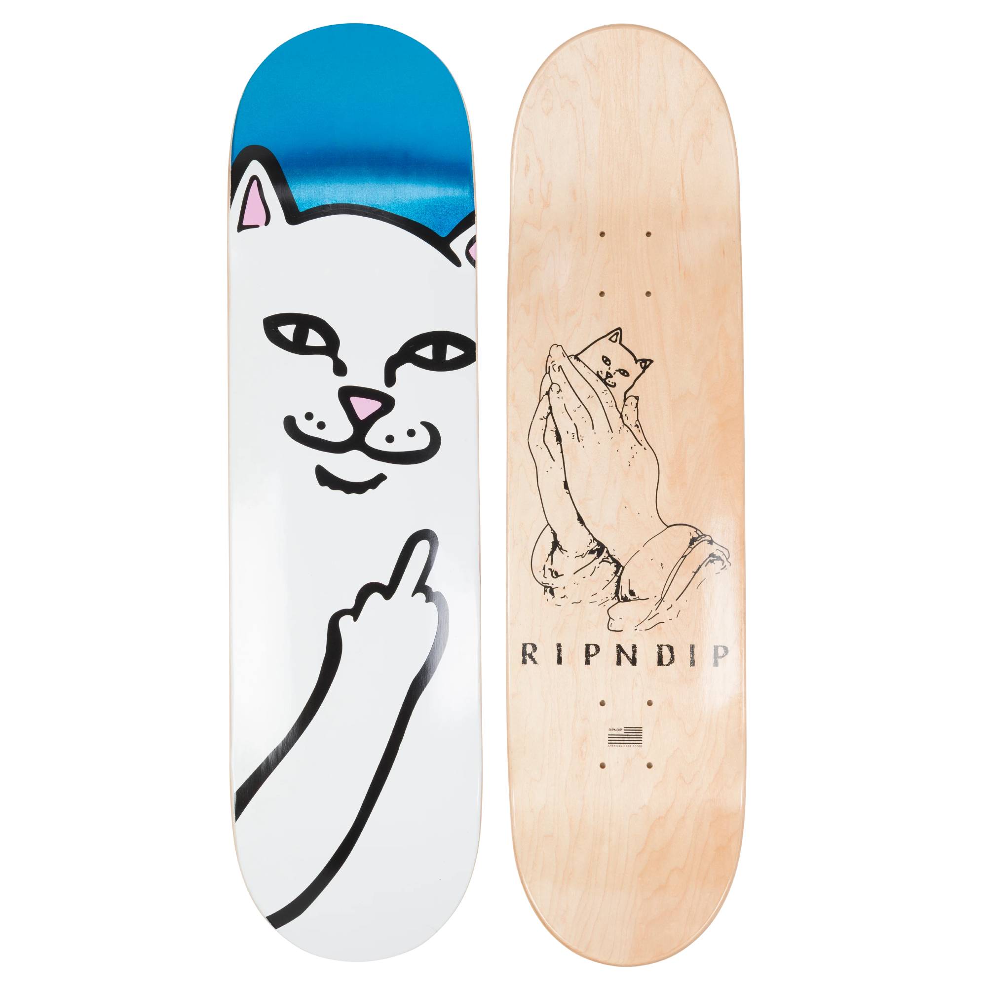 Tabla Skate Ripndip Lord Nermal Blue Glitter Foil 8.5 + Lija