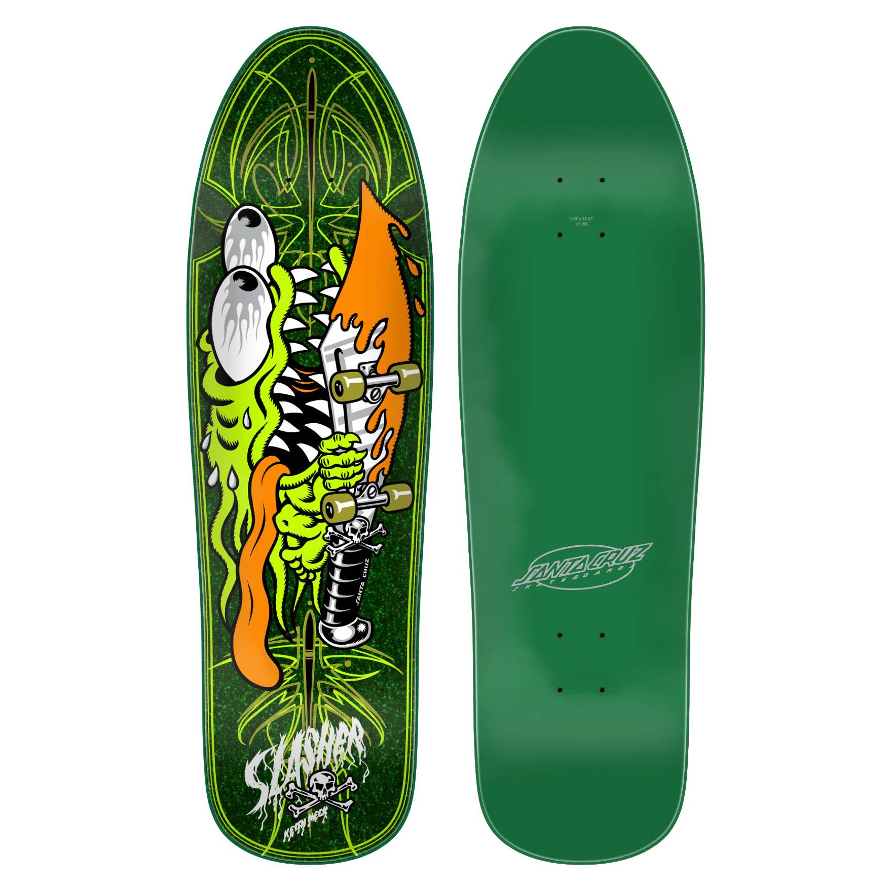 Tabla Skate Santa Cruz Meek Pinstripe Slasher Green Pro 9.23