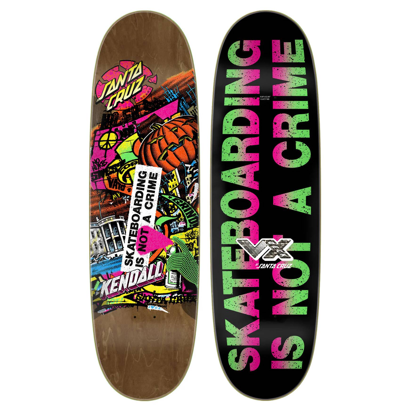 Tabla Skate Santa Cruz Kendall Street Art Collage VX 9.0 + Lija