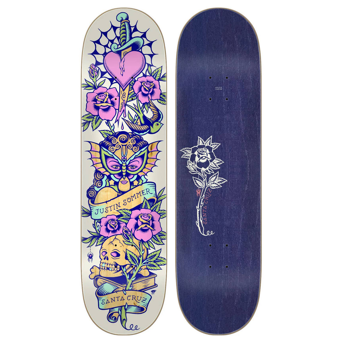Tabla Skate Santa Cruz Sommer Tattooed Pro 8.25 + Lija