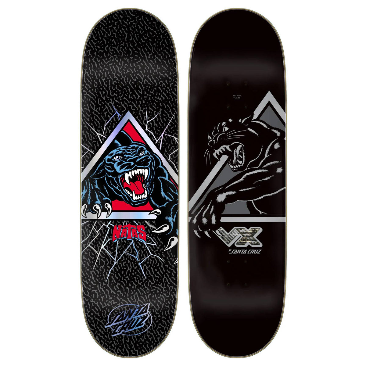 Tabla Skate Santa Cruz Natas Shattered Panther VX 9.0 + Lija