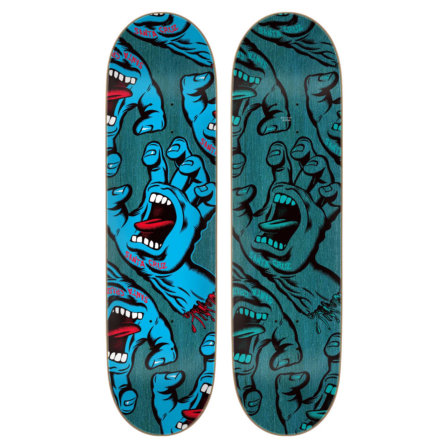 Tabla Skate Santa Cruz Crowded Hand 8.25 + Lija