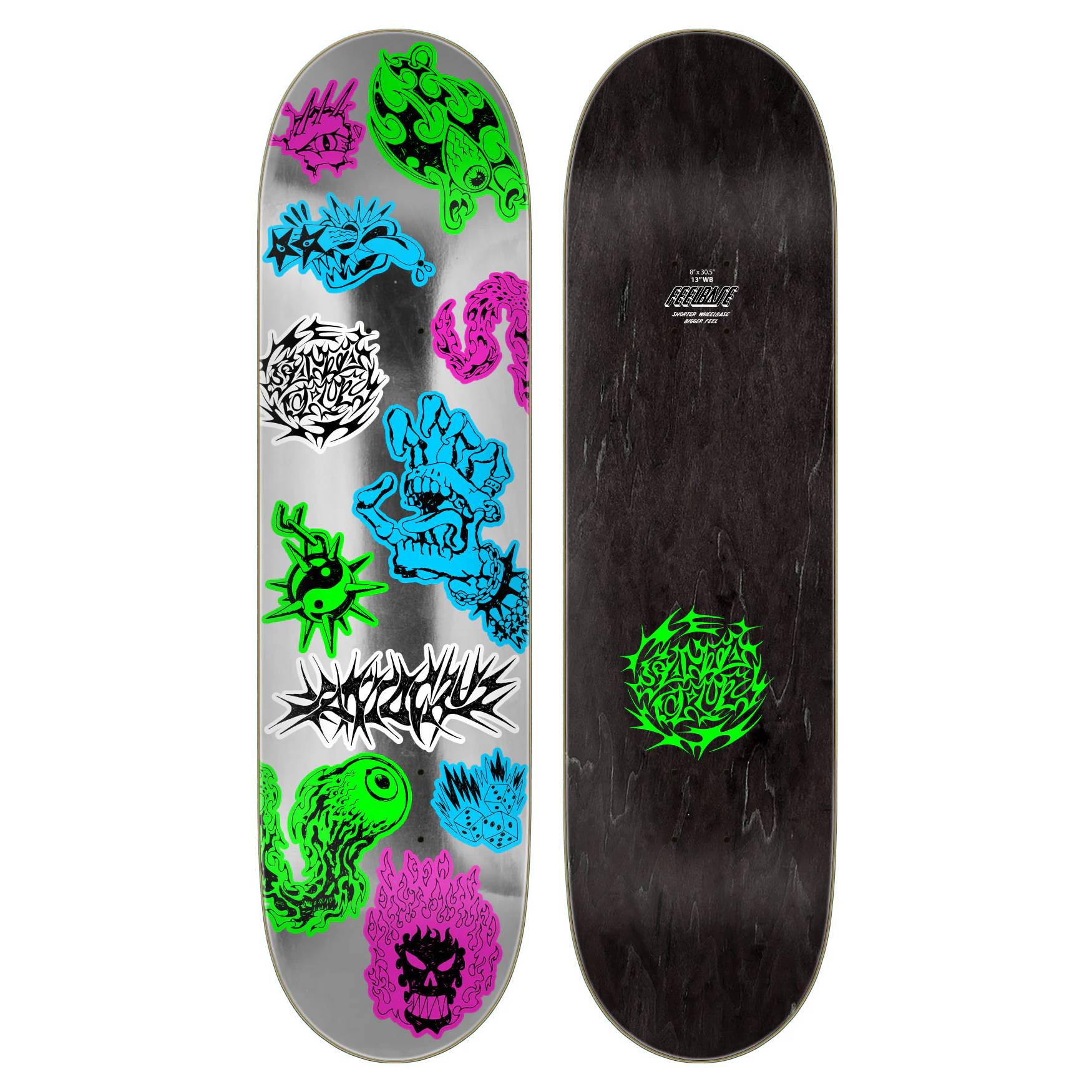 Tabla Skate Santa Cruz Scribble Flash Feelbase 8.0 + Lija