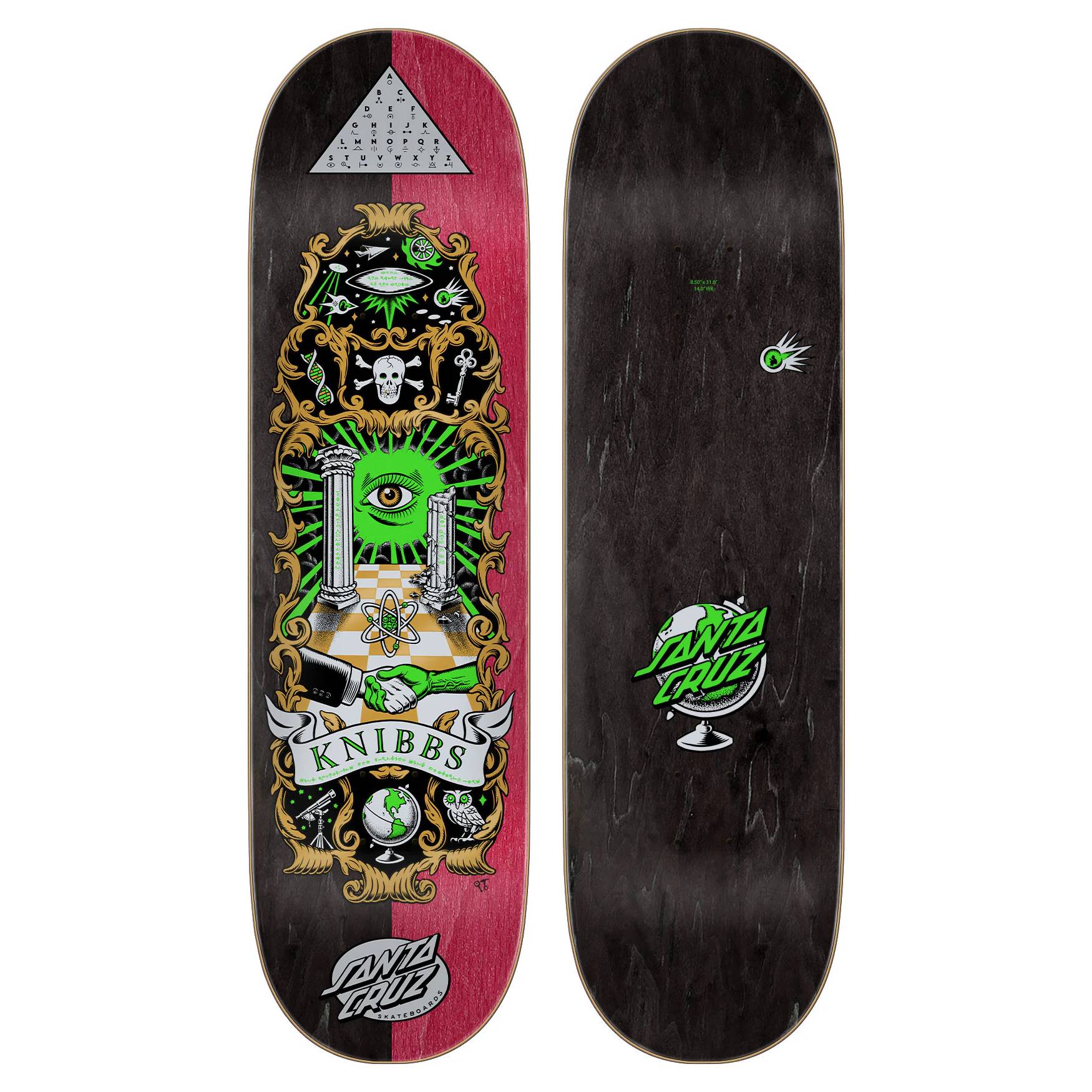 Tabla Skate Santa Cruz Knibbs Cryptic Pro 8.5 + Lija