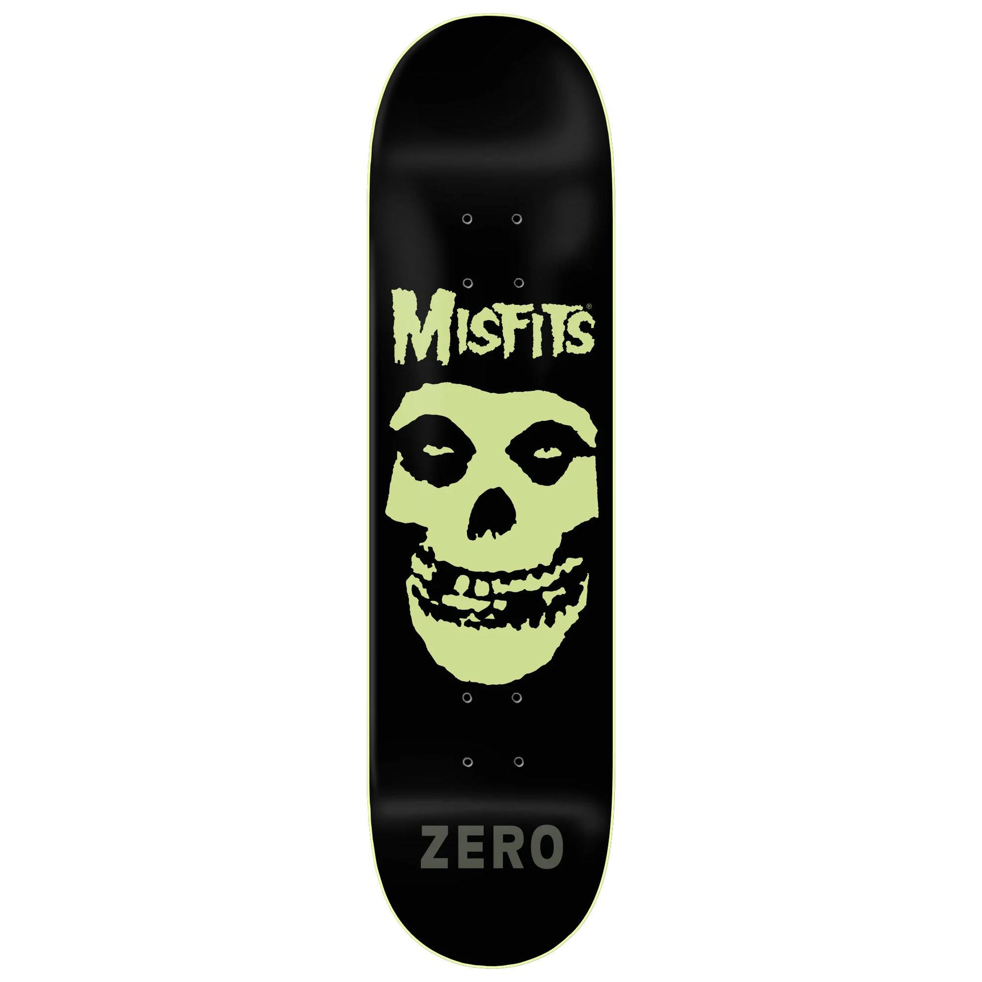 Tabla Skate Zero Misfits Fiend Skull GITD 8.5 + Lija