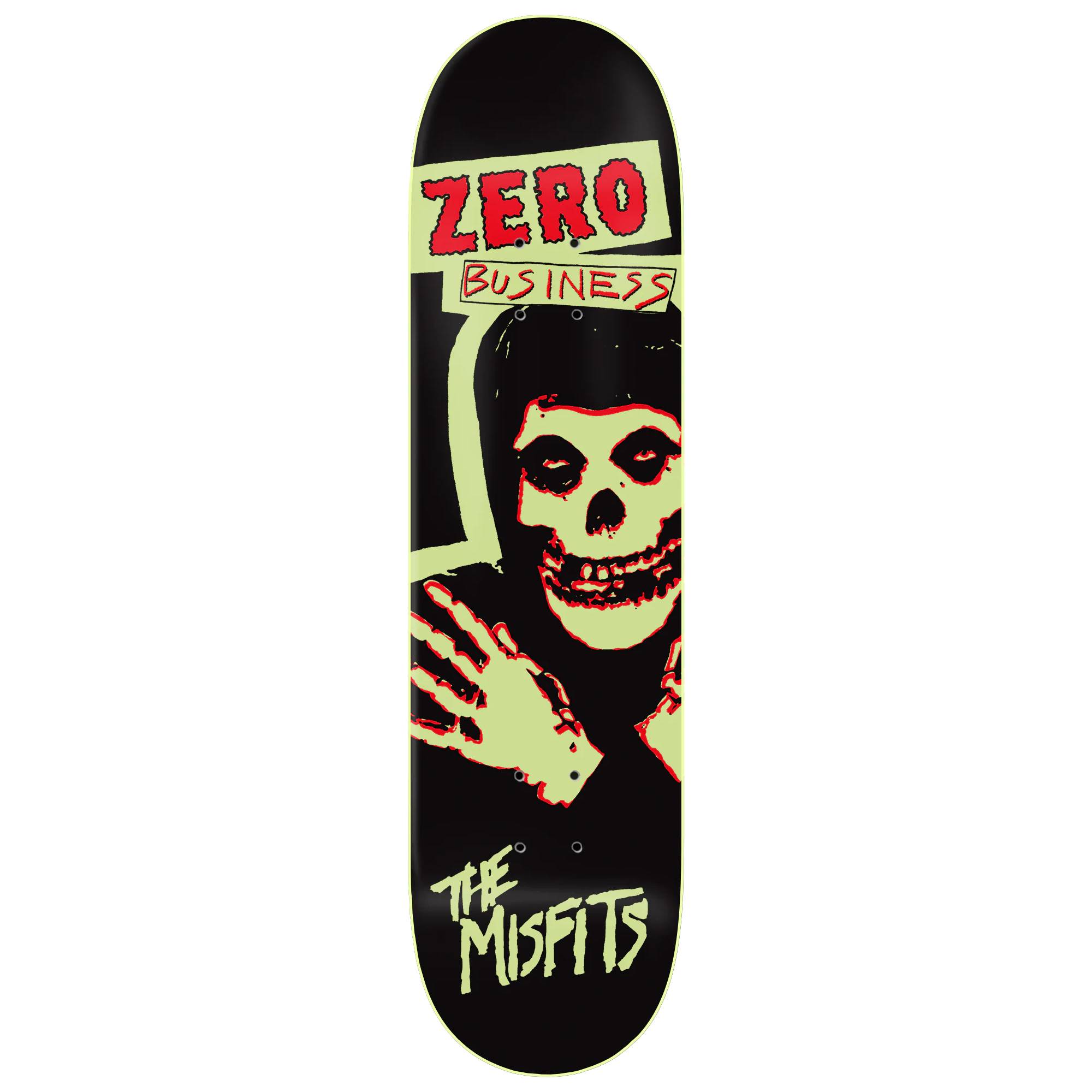 Tabla Skate Zero Misfits Zero Business GITD 8.5 + Lija