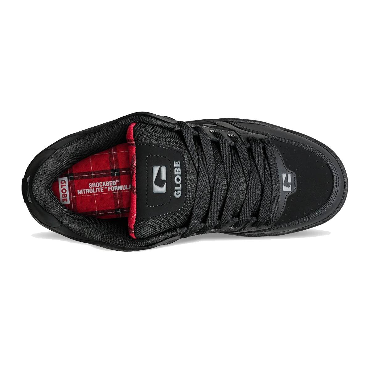 Zapatillas Globe Tilt Black Red Tartan