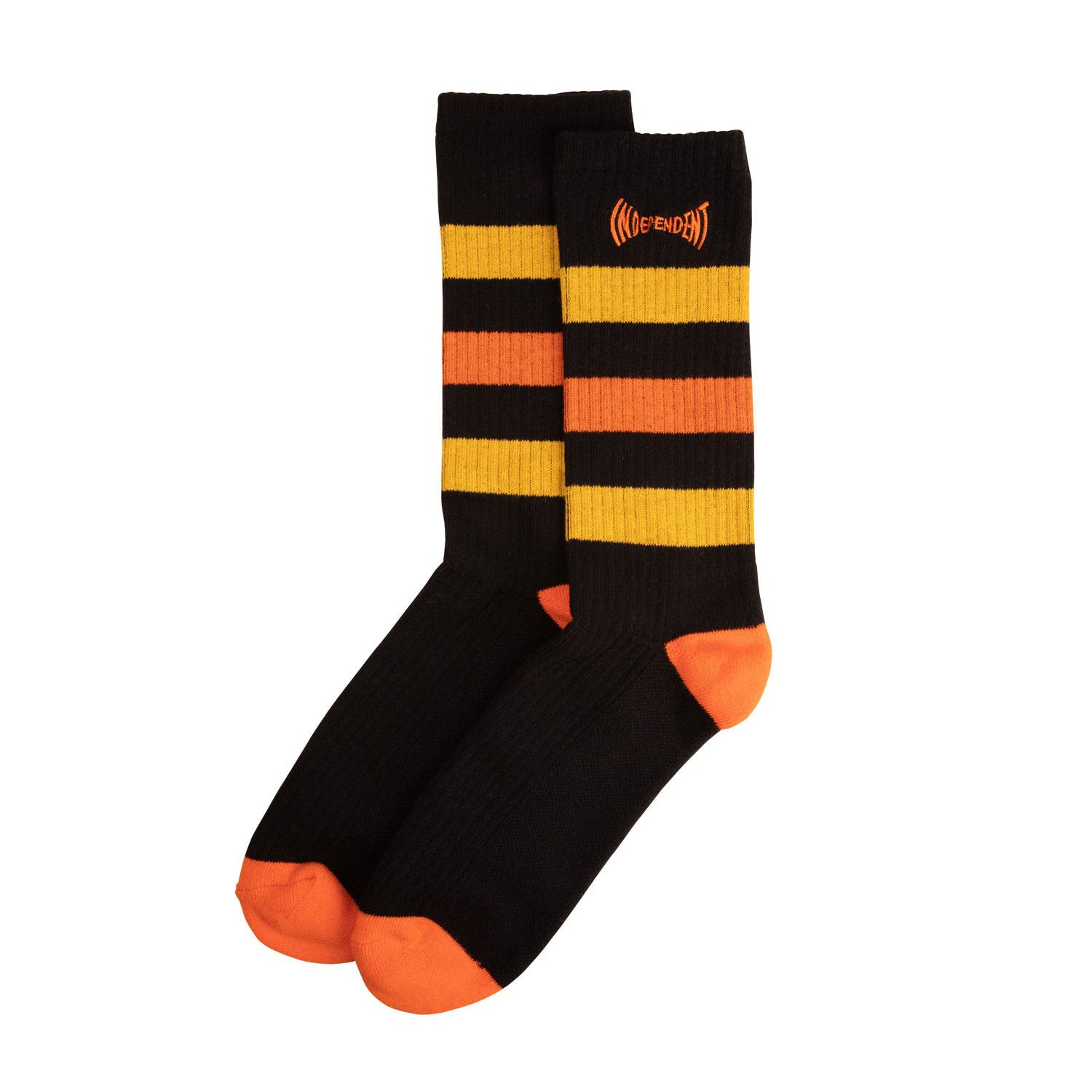 Calcetines Independent Span Stripe Black Orange