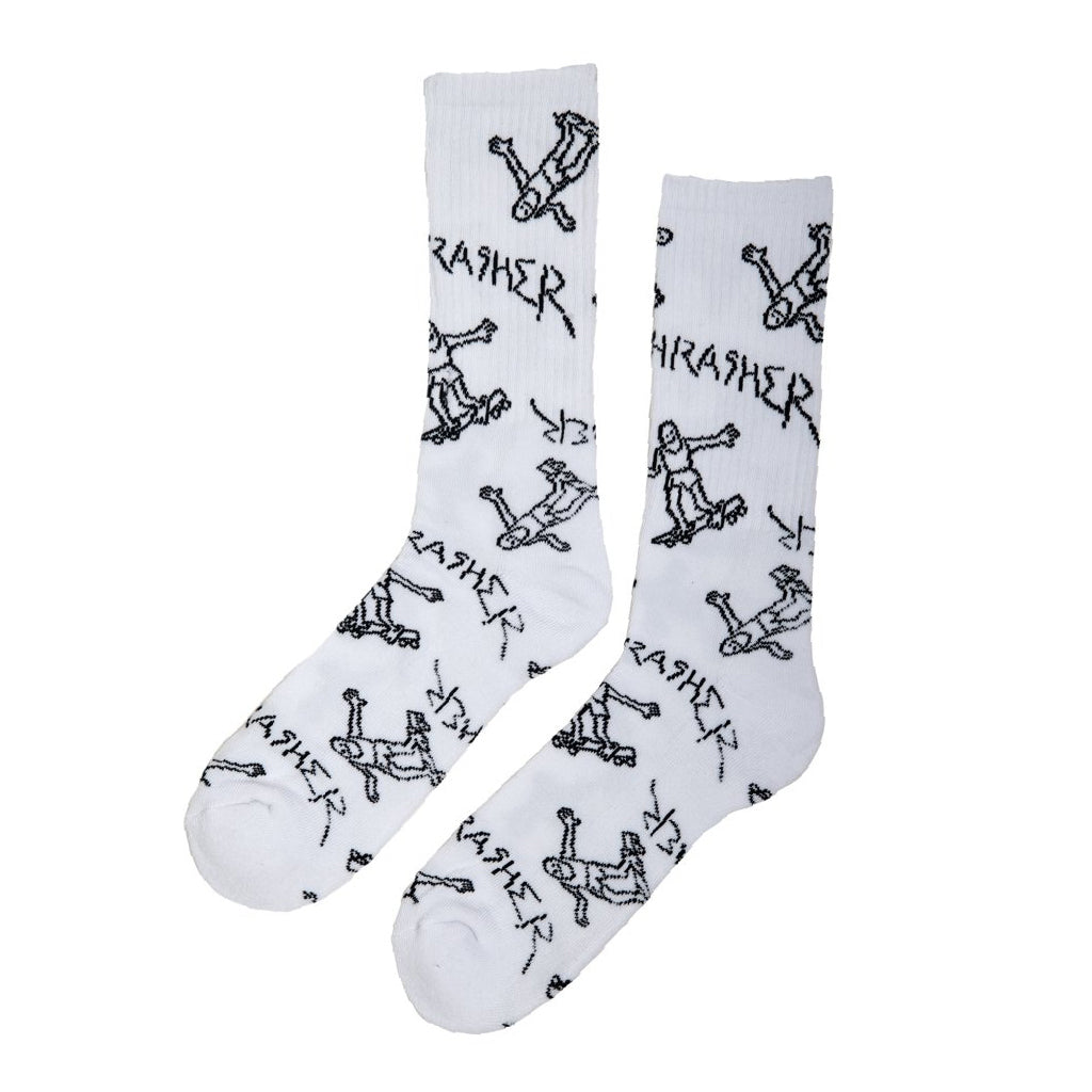 Calcetines Thrasher Gonz Logo Crew White