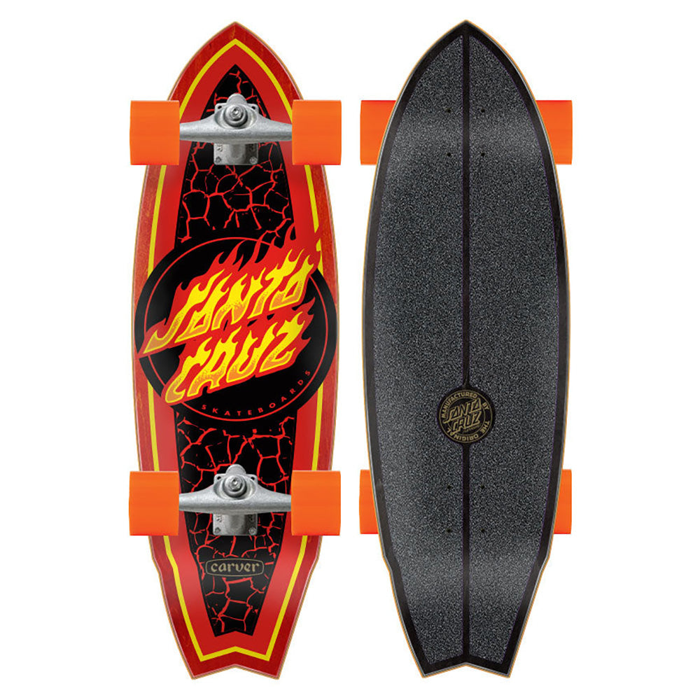 Surfskate Santa Cruz x Carver Flame Dot Shark 9.85 x 31.52