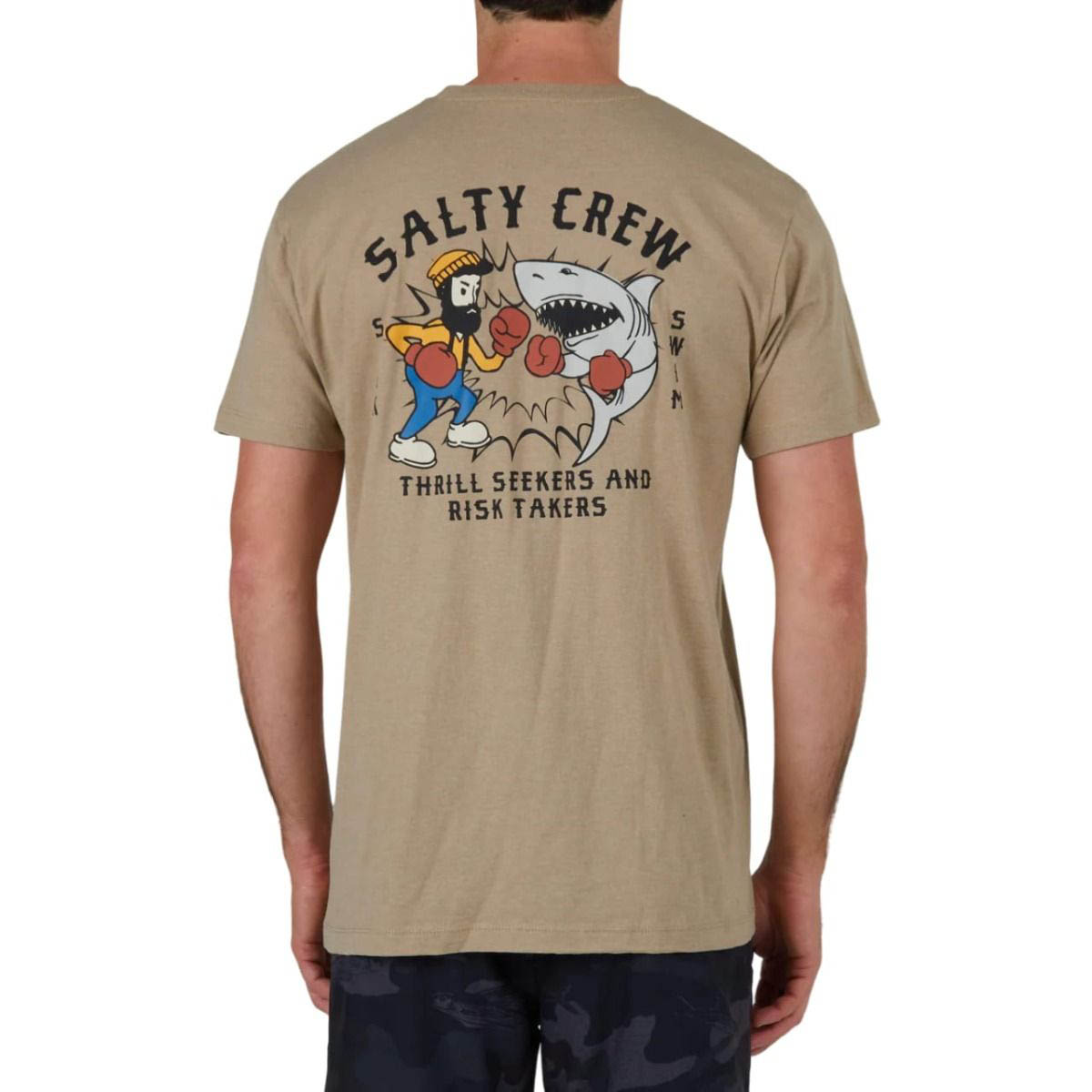 Camiseta Salty Crew Fish Fight Khaki Heather