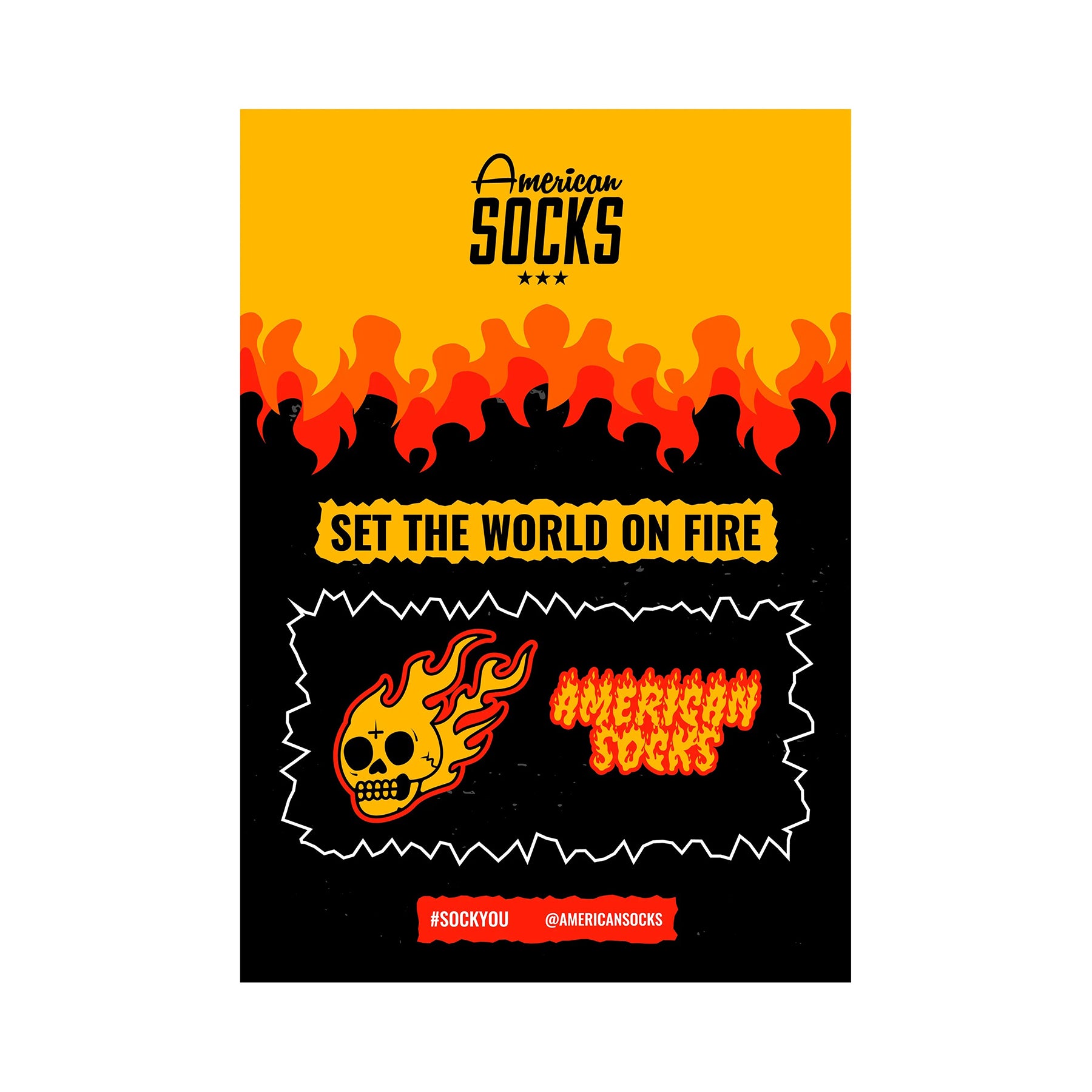 Pack 2 Pins American Socks Speed Fire