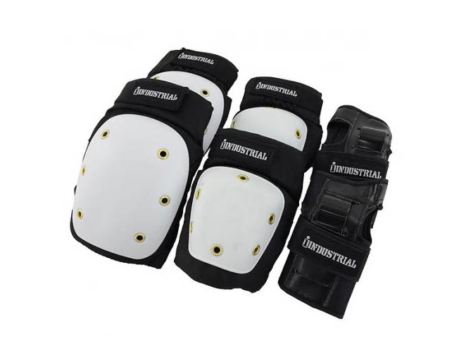 Pack Protecciones Skate Industrial Black White