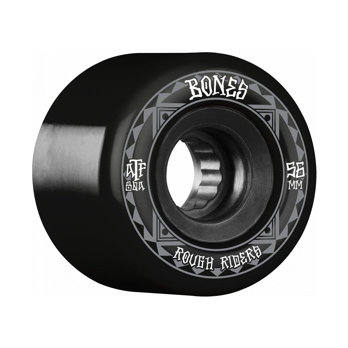 Ruedas Skate Bones Rough Rider Runner Black 56mm 80A Pack 4