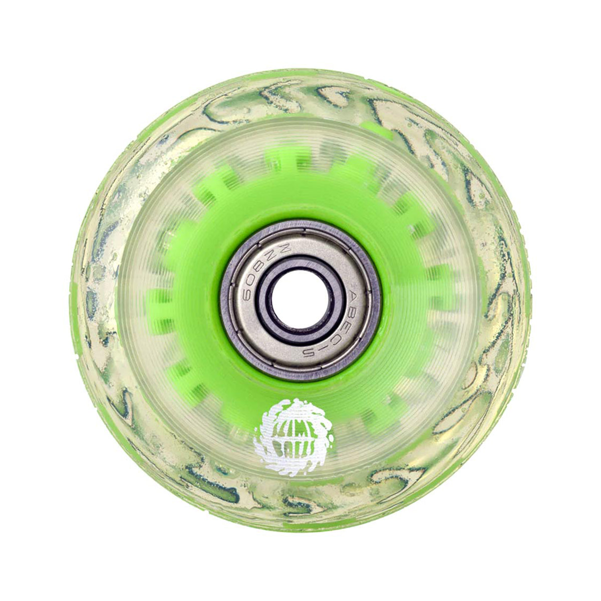 Ruedas Cruiser Santa Cruz Light Ups W/Green Led OG Slime Balls 78A 60mm Pack 4