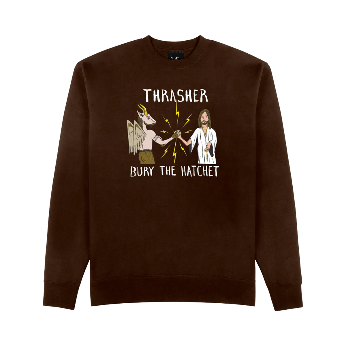 Sudadera Thrasher X Toy Machine Bury The Hatchet Crew Dark Choco