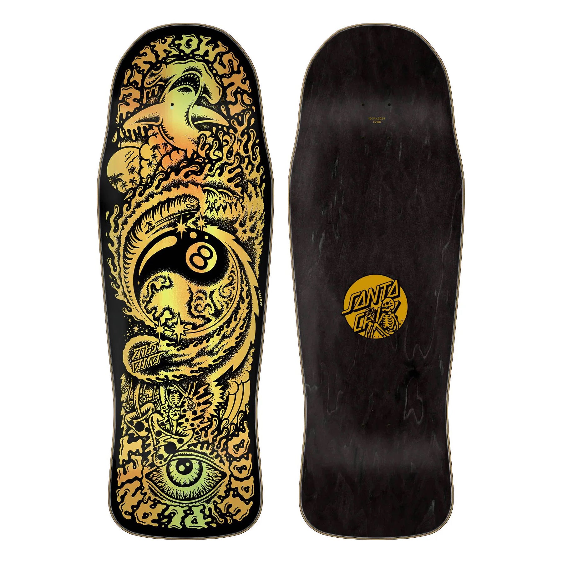 Tabla Skate Santa Cruz Winkowski Dope Planet Shaped Gold Black 10.34