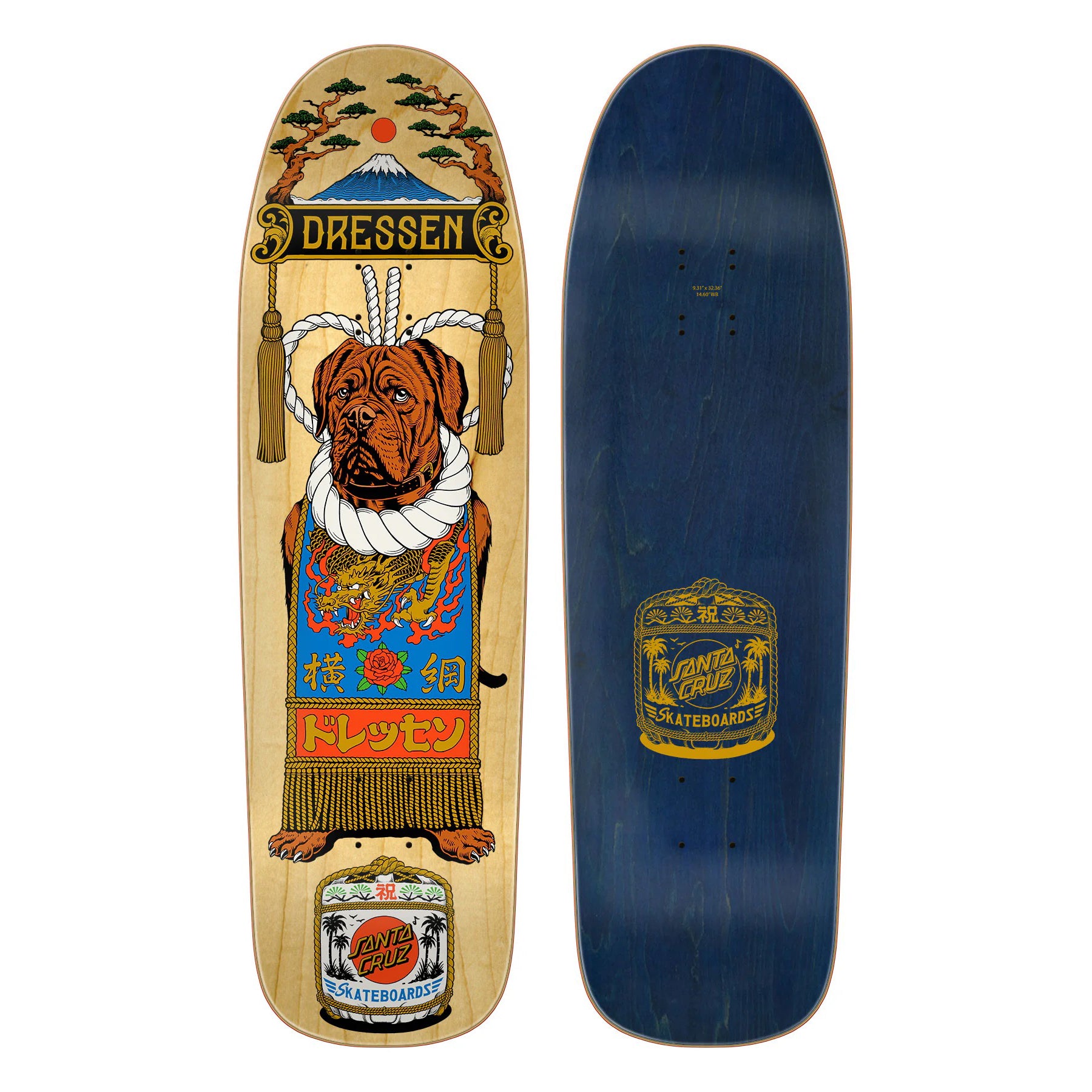 Tabla Skate Santa Cruz Dressen Sumo Dog Shaped 9.3