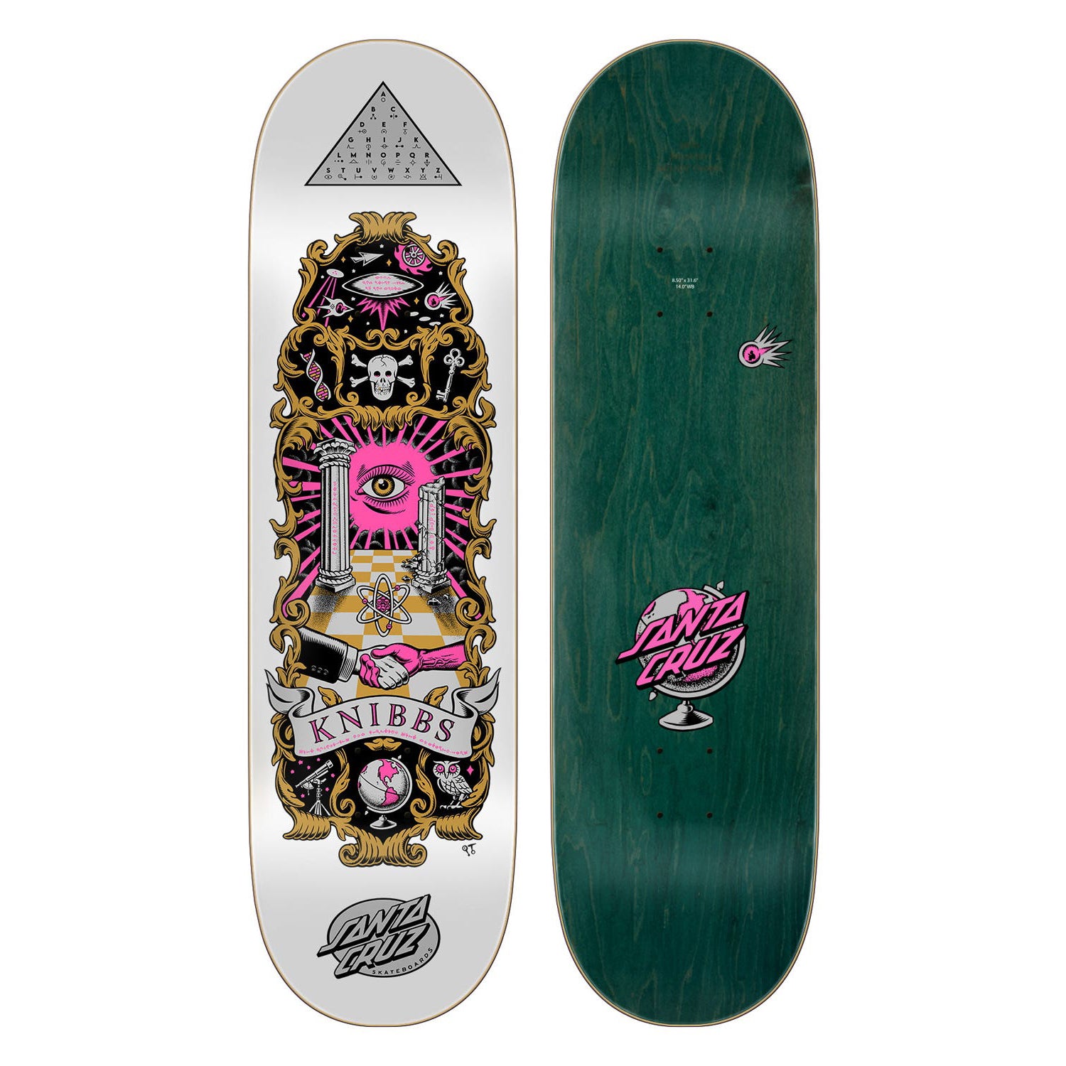 Tabla Skate Santa Cruz Knibbs Cryptic Pro 8.5 + Lija